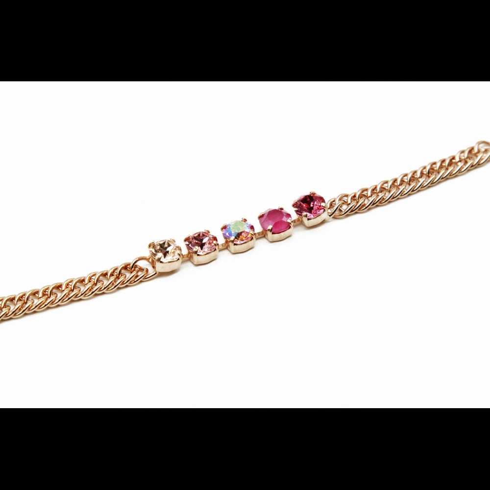 Rose gold Pink Swarovski elements bracelet - Picture 3 of 4